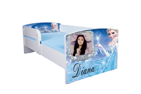 Pat personalizat Elsa, cu protectie, 130×60 cm