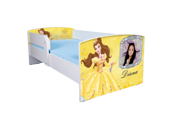 Pat personalizat Frumoasa si Bestia, cu protectie, 130×60 cm