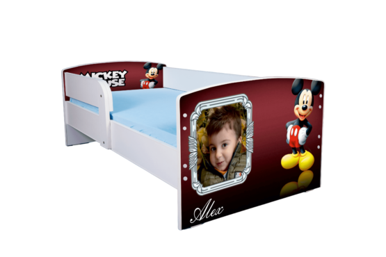 Pat personalizat Mickey, cu protectie, 130×60 cm