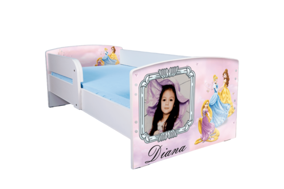Pat personalizat Printesele Disney, cu protectie, 130×60 cm