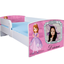 Pat personalizat Printesa Sofia 3, cu protectie, 130×60 cm