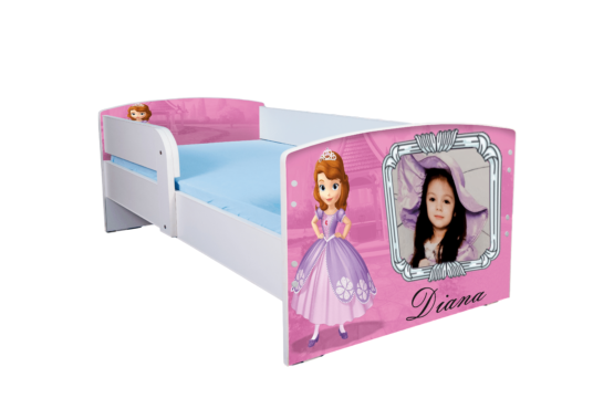 Pat personalizat Printesa Sofia 3, cu protectie, 130×60 cm