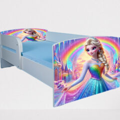 Pat Frozen Rainbow, cu protectie, 130×60 cm
