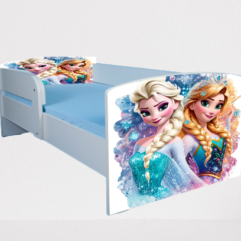 Pat Frozen Ana si Elsa, cu protectie, 130×60 cm