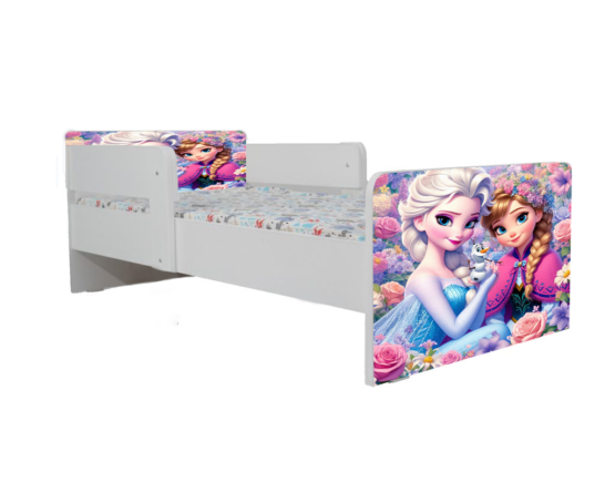 Pat Frozen Flowers, cu dubla protectie, 130×60 cm