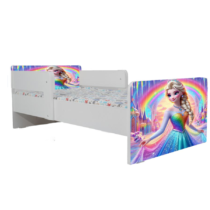 Pat Frozen Rainbow, cu dubla protectie, 130×60 cm