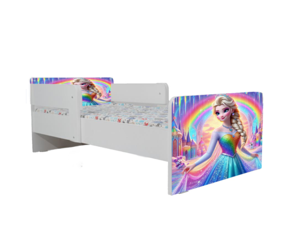 Pat Frozen Rainbow, cu dubla protectie, 130×60 cm